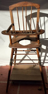 Old fashioned wooden high chair best sale