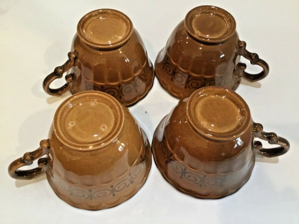 Set of (4) Metlox Vernon Ware San Fernando Gold Cups Poppy Trail