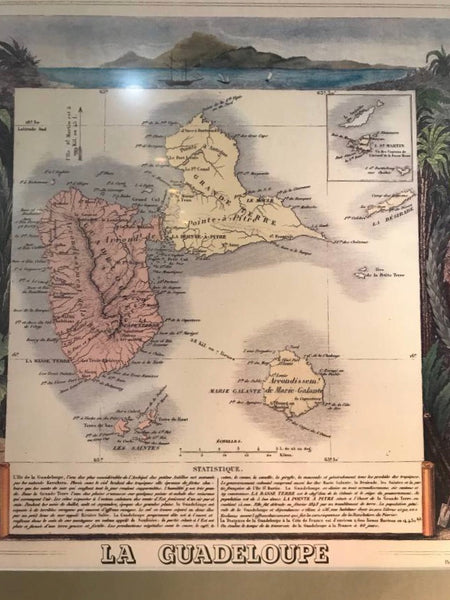 Vintage La Guadeloupe National Atlas Map By Rue De Neyers Poster