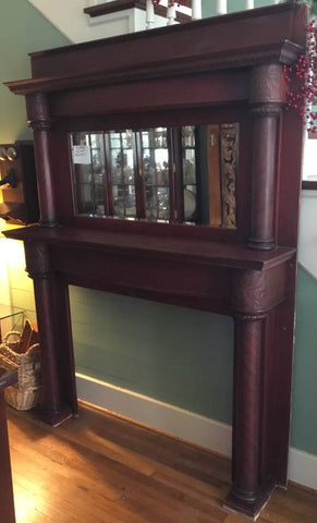 Beautiful Mirrored Oak Fireplace Mantle