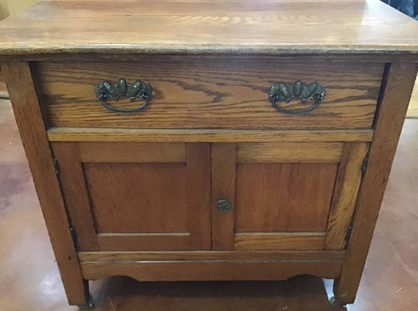 Vintage Oak Wooden Wash Stand