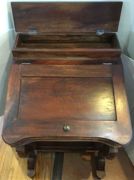 Antique English Walnut Davenport Desk