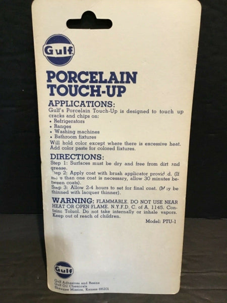 GULF OIL ADHESIVES PORCELAIN TOUCH-UP 1 OZ BOTTLE PTU-1 (NIB)