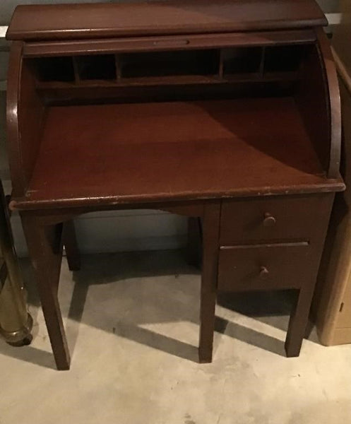 ANTIQUE CHILD'S ROLL TOP DESK