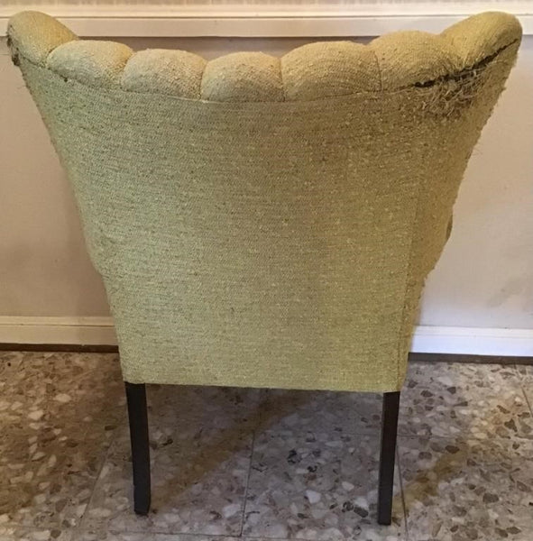 VINTAGE BARREL BACK NAIL HEAD TRIM CHAIR