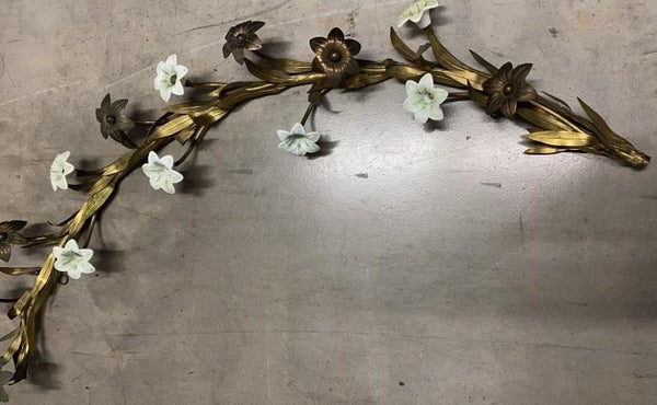 BEAUTIFUL CUSTOM MADE BRASS METAL FLORAL WALL SCULPTURE