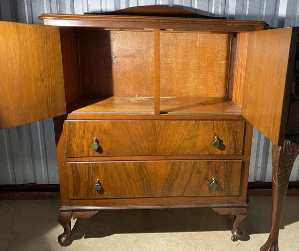 ANTIQUE BUREAU CABINET ON CASTERS