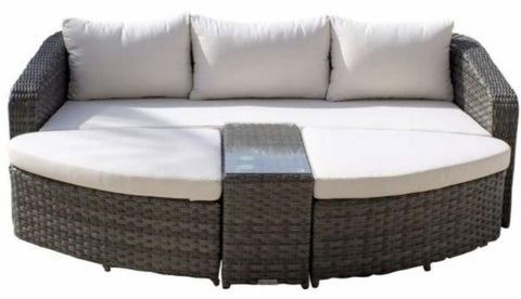 SPECTRUM 4-PIECE DAYBED SET W/ CUSHIONS 890-1516-GRY-4PC PELICAN REEF (NEW IN BOX)