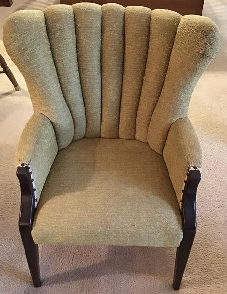 VINTAGE BARREL BACK NAIL HEAD TRIM CHAIR