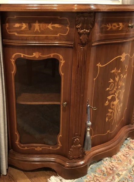 BEAUTIFUL ANTIQUE ENTRY CREDENZA WITH INLAY