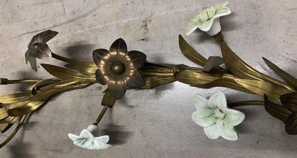 BEAUTIFUL CUSTOM MADE BRASS METAL FLORAL WALL SCULPTURE