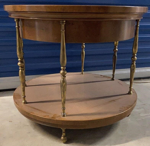 VINTAGE MASTERCRAFT FINE FURNITURE ROUND END TABLE WITH DRAWER