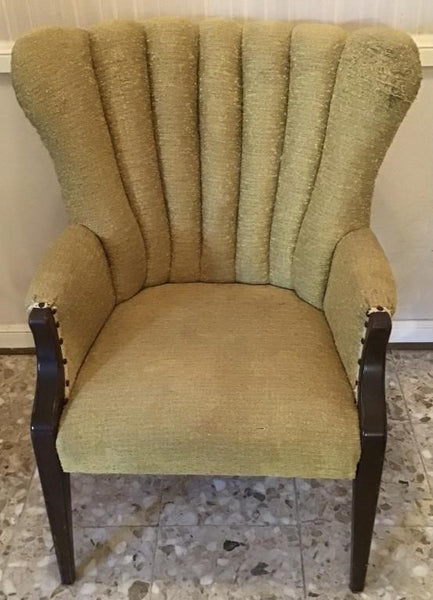 VINTAGE BARREL BACK NAIL HEAD TRIM CHAIR