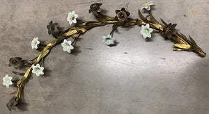 BEAUTIFUL CUSTOM MADE BRASS METAL FLORAL WALL SCULPTURE