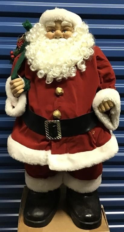 LARGE 31" TALL SANTA FIGURE HOLDING A BAG OF TOYS