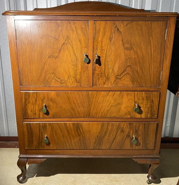 ANTIQUE BUREAU CABINET ON CASTERS